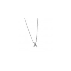 Dije Inicial "A" en Oro Blanco 0.11 ct