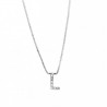 Dije Inicial "L" en Oro Blanco de 0.02 ct