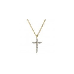 Dije cruz de diamantes en oro amarillo