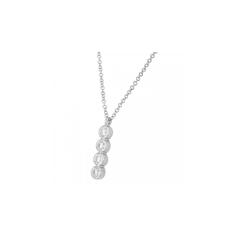 Gargantilla con dije de diamantes en oro blanco 14k