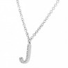 Gargantilla en oro blanco con inicial "j" de diamantes