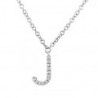 Gargantilla en oro blanco con inicial "j" de diamantes