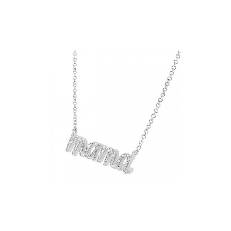 Gargantilla "mamá" en oro blanco