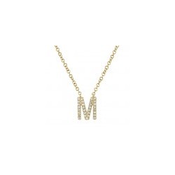 Gargantilla inicial "M" en oro amarillo 14K