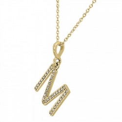 Gargantilla en oro amarillo con letra "M"