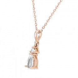 Gargantilla en oro rosa con dije colgante con Morganita