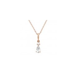 Gargantilla en oro rosa con dije colgante con Morganita