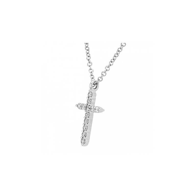 Gargantilla con dije cruz de diamantes