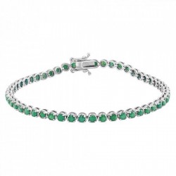 Estilo Riviera en brazalete de Esmeraldas 14K