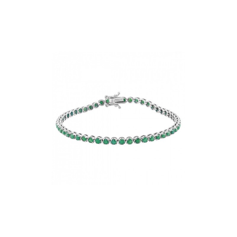 Estilo Riviera en brazalete de Esmeraldas 14K