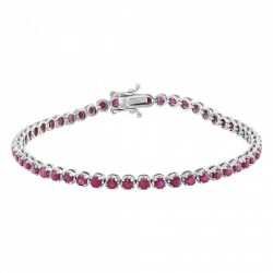 Brazalete estilo riviera de rubís 14K 8.6 gr