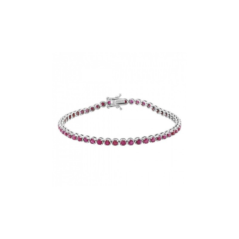 Brazalete estilo riviera de rubís 14K 8.6 gr