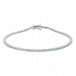 Brazalete estilo riviera de Esmeraldas naturales en 14K