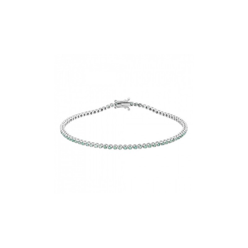 Brazalete estilo riviera de Esmeraldas naturales en 14K