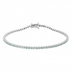 Brazalete estilo riviera de Esmeraldas naturales en 14K