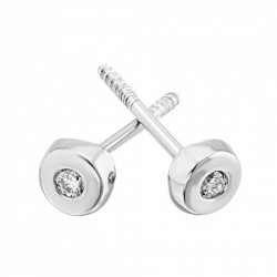 Broquel con diamantes 0.02 ct en 14K 0.02 gr