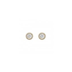 Broquel de diamante con bisel en oro amarillo de 0.06 ct