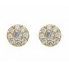 Aretes de diamantes en corte baguette y redondo de 0.62 ct
