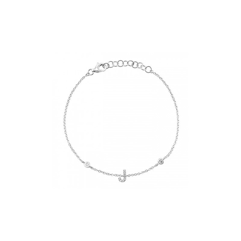 Pulso con inicial "J" en oro blanco