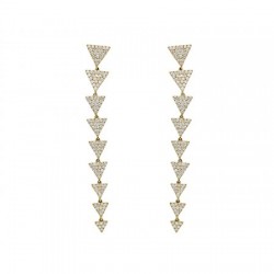 Aretes largos de lujo de 1.12 ct