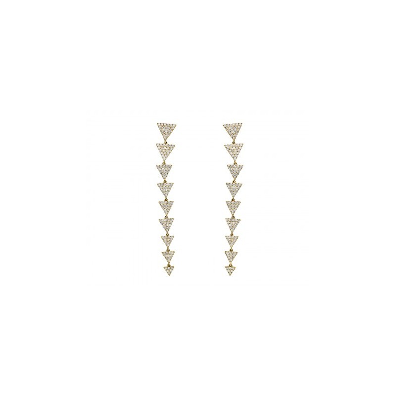 Aretes largos de lujo de 1.12 ct