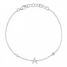Pulso en oro blanco de 14k con inicial "A"