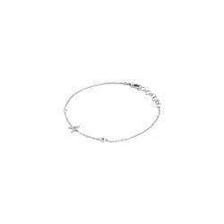 Pulso en oro blanco de 14k con inicial "A"