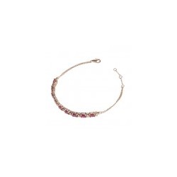 Brazalete en oro rosa de 14k con rubis