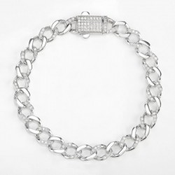 Pulso en oro blanco con diamantes