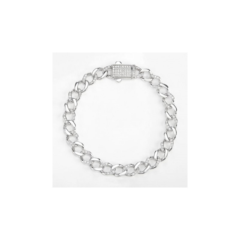 Pulso en oro blanco con diamantes