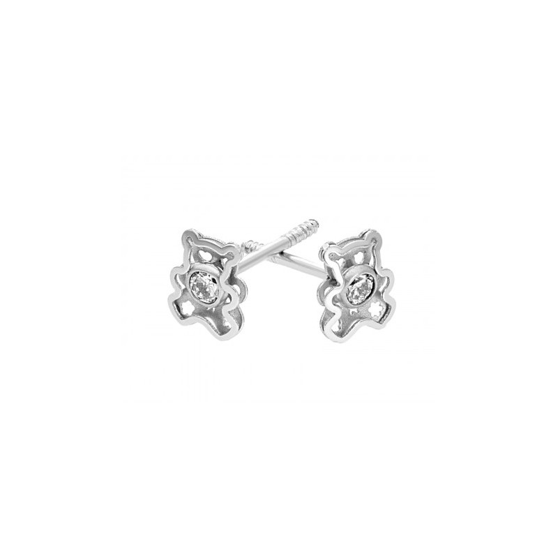 Broqueles "ositos" con diamantes 0.02 ct