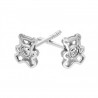 Broqueles "ositos" con diamantes 0.02 ct