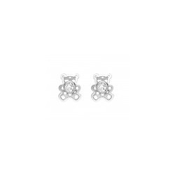 Broqueles "ositos" con diamantes 0.02 ct