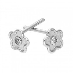 Floresitas de diamantes 14K para niñas