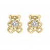 Broqueles de osito en 14K con 0.02 ct de diamantes