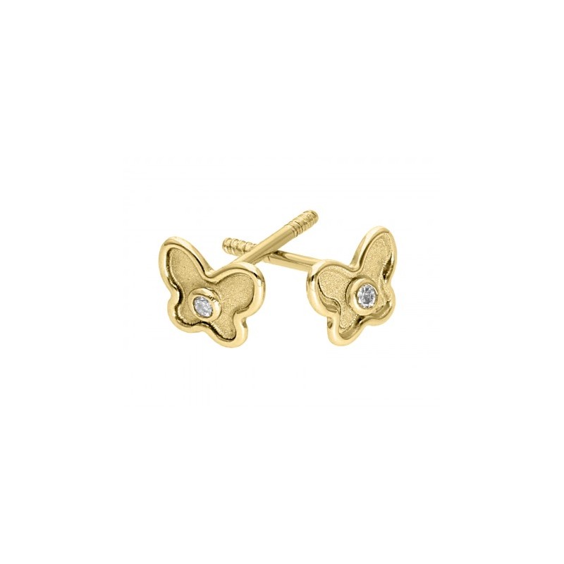 Broqueles en oro amarillo de 14K de 0.02 ct