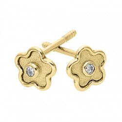 Broqueles de estrellita para niña en 14K