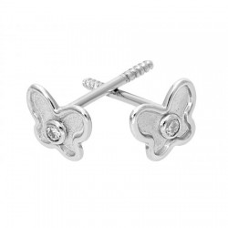 Mariposas para niña de diamantes 0.02 ct de 14K