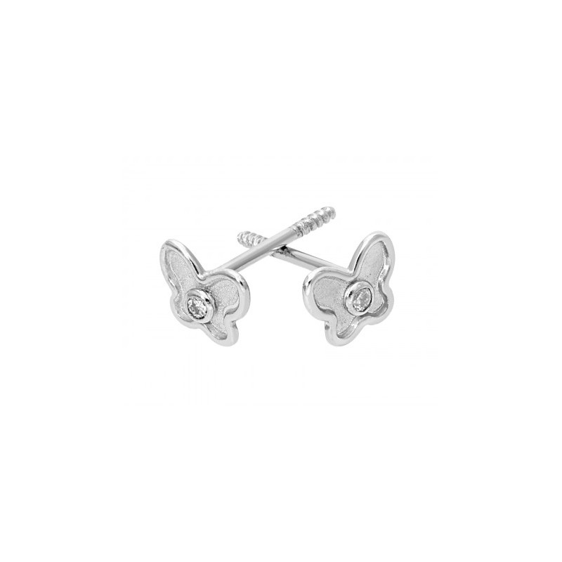 Mariposas para niña de diamantes 0.02 ct de 14K