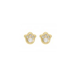 Broqueles mano de Fátima en Oro Amarillo de 14K