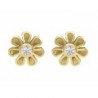 Broqueles de floresita con diamantes 0.06 ct