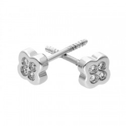Broqueles para bebé de diamantes 0.04 ct en 14K