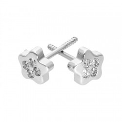 Aretes "Estrellita" de 14K con diamantes 0.04 ct
