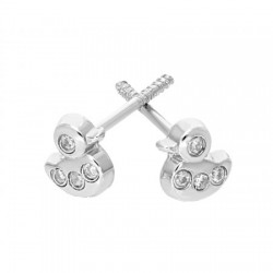 Broqueles "Patitos" con diamantes 0.04 ct
