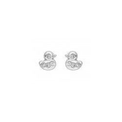 Broqueles "Patitos" con diamantes 0.04 ct