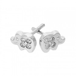 Broqueles de elefante en 14K con diamantes 0.04 ct