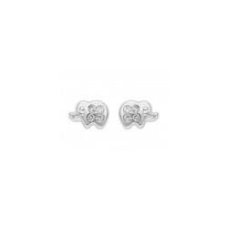 Broqueles de elefante en 14K con diamantes 0.04 ct