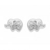 Broqueles de elefante en 14K con diamantes 0.04 ct