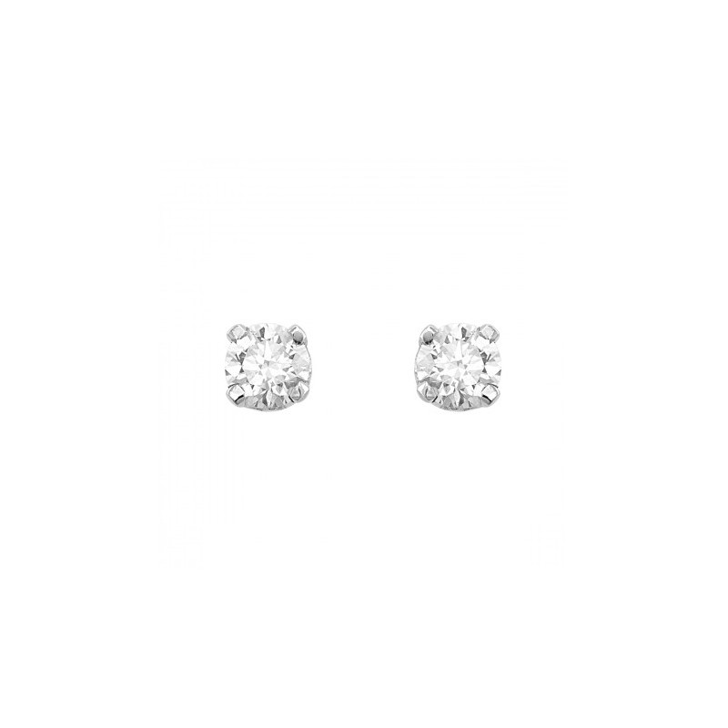 Pequeños broqueles de diamantes en oro blanco de 14K