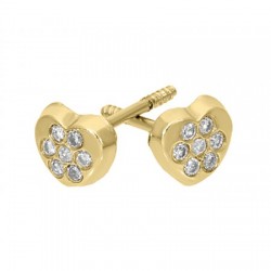 Broqueles de corazón para niñas de 0.07 ct